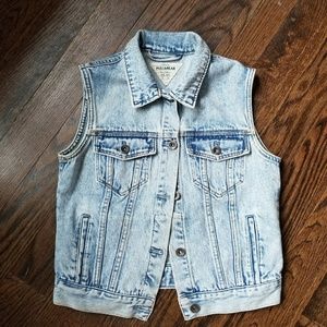 Pull & Bear Denim Vest, Size Small